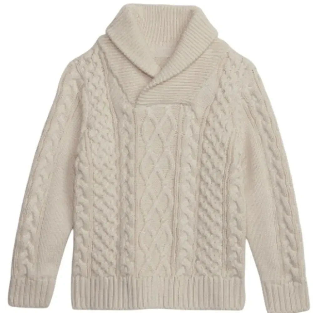 babyGap 3 Years NEW Cable Knit Collared Sweater Cream Tan Shawl Grandpa